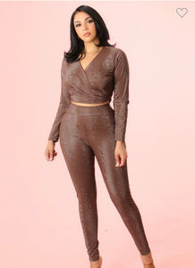 Snake skin Brown 2 piece set